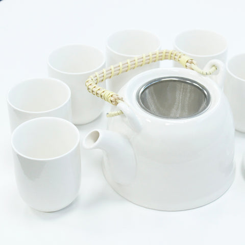 Herbal Teapot Set - Classic White-Herbal Teapot Set-Serenity Gifts