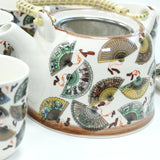 Herbal Teapot Set - Oriental Fans-Herbal Teapot Set-Serenity Gifts