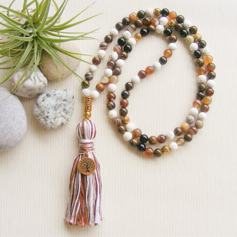 Handmade Mala Beads - Bronzite - Tree of Life Charm-Mala Beads-Serenity Gifts