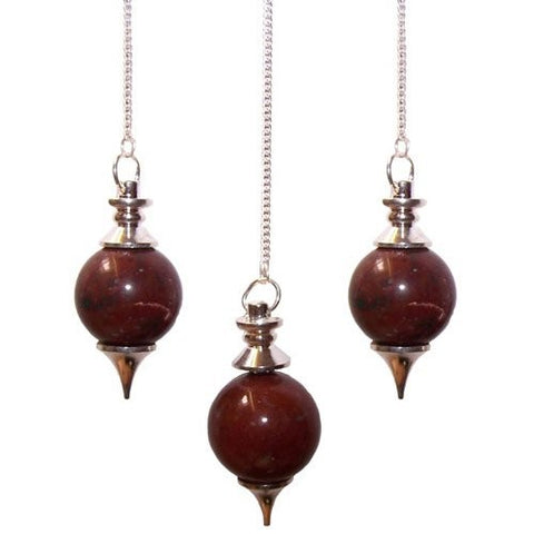 Gemstone Sphere Pendulums - Red Jasper-Pendulum-Serenity Gifts