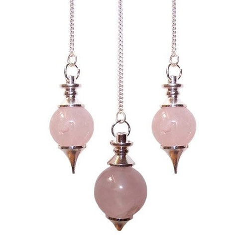 Gemstone Sphere Pendulums - Rose Quartz-Pendulum-Serenity Gifts