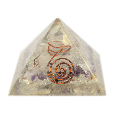 Orgonite Pyramid - Amethyst and Quartz - 55mm-Orgonite-Serenity Gifts