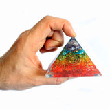 Orgonite Pyramid - Chakra Gemstones - 70mm-Orgonite-Serenity Gifts