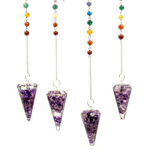 Orgonite Power Chakra Pendulum - Amethyst-Orgonite-Serenity Gifts