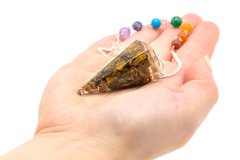 Orgonite Power Chakra Pendulum - Tigers Eye-Orgonite-Serenity Gifts