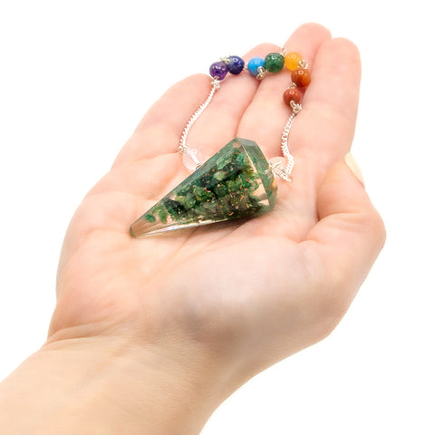 Orgonite Power Chakra Pendulum - Green Aventurine-Orgonite-Serenity Gifts