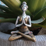 Yoga Lady Figure - Silver & Gold 24cm-Yoga figurine-Serenity Gifts