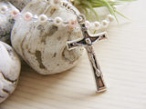 Baby Handmade First Rosary - Swarovski Pink Pearl-Jewellery-Serenity Gifts