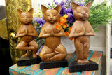 Handcarved Yoga Cats - One Leg-Yoga figurine-Serenity Gifts