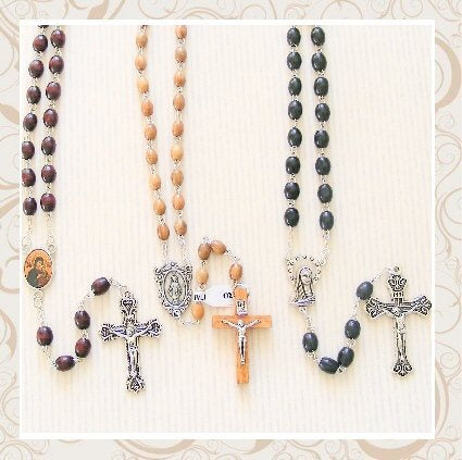 Catholic Rosary Beads - Wood