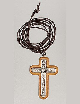 Genuine Olive Wood Crucifix on Cord - 2"-olive wood pendant-Serenity Gifts