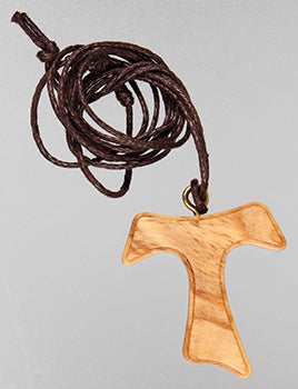 Genuine Olive Wood Cross on Cord - Tau Cross-olive wood pendant-Serenity Gifts