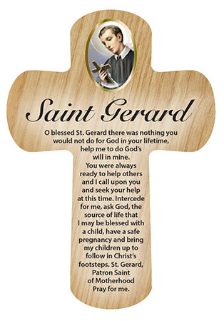 Cross Pocket Token in Wood - St Gerard-Pocket Token-Serenity Gifts