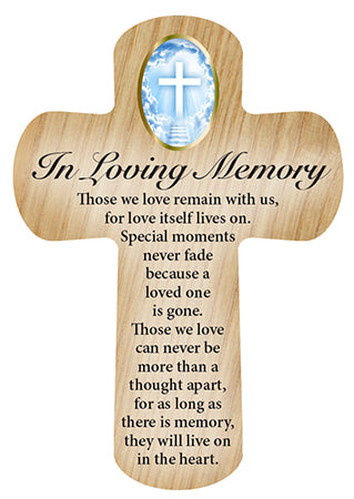 Cross Pocket Token in Wood - In Loving Memory-Pocket Token-Serenity Gifts