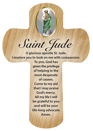 Cross Pocket Token in Wood - St Jude-Pocket Token-Serenity Gifts