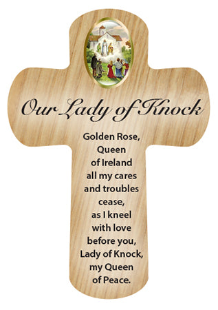 Cross Pocket Token in Wood - Our Lady of Knock-Pocket Token-Serenity Gifts