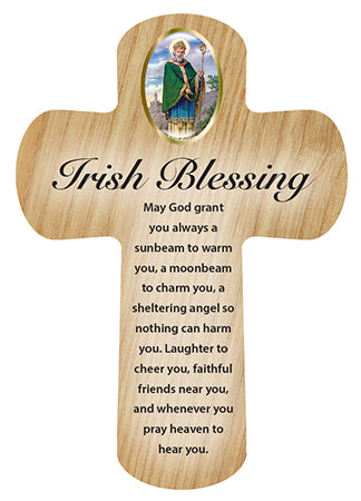Cross Pocket Token in Wood - Irish Blessing - St Patrick-Pocket Token-Serenity Gifts