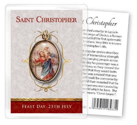 Medal with Prayer Card - St. Christopher-Medal and prayer card-Serenity Gifts