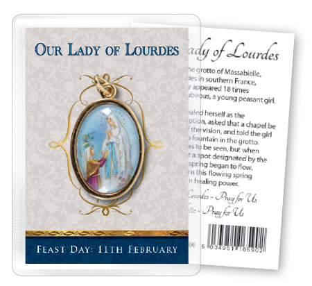 Medal with Prayer Card - Our Lady of Lourdes-Medal and prayer card-Serenity Gifts