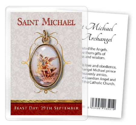 Medal with Prayer Card - Saint Michael-Medal and prayer card-Serenity Gifts
