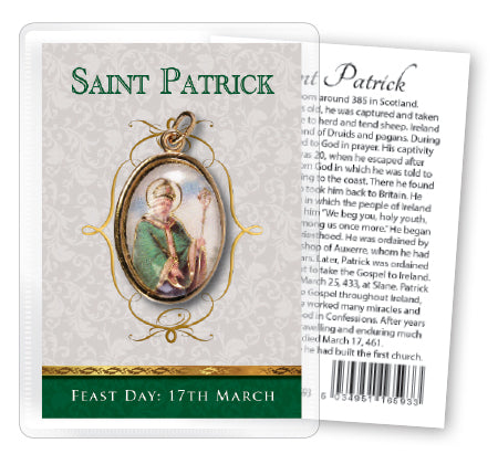 Medal with Prayer Card - Saint Patrick-Medal and prayer card-Serenity Gifts