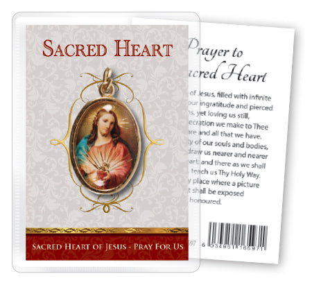 Medal with Prayer Card - Sacred Heart-Medal and prayer card-Serenity Gifts