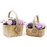 Lilac Flower Bath Bouquet in Wicker Basket - LARGE-Bath Bomb-Serenity Gifts