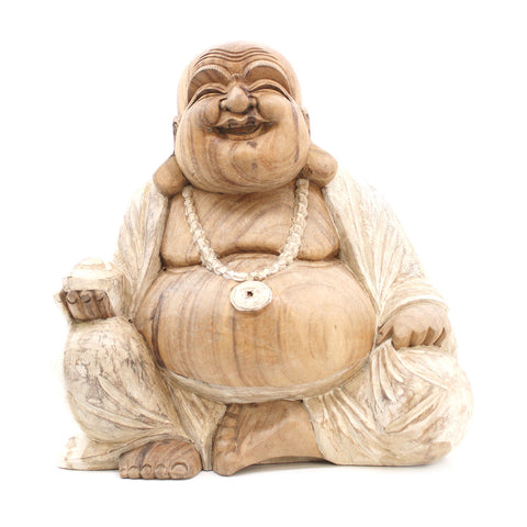 Buddha Statue Whitewash - Happy Buddha-Figurine-Serenity Gifts