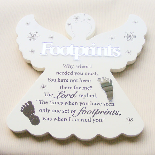 Footprints Verse Wood Plaque - Angel-Plaque-Serenity Gifts