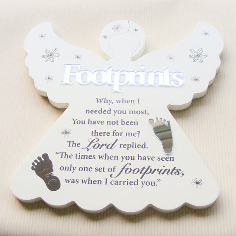 Footprints Verse Wood Plaque - Angel-Plaque-Serenity Gifts