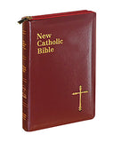 New Catholic Bible - St.Joseph - Compact - Burgundy with Leather Zip-Bible-Serenity Gifts