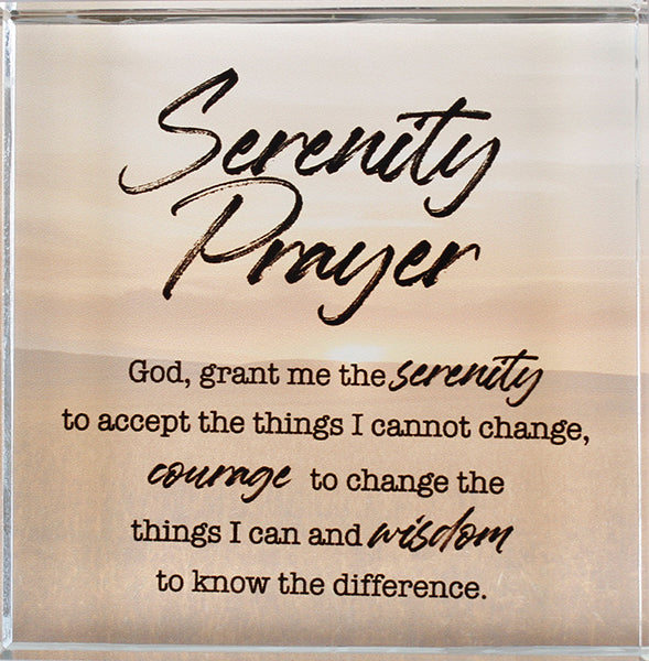 Serenity Prayer Verse - Glass Block Paperweight-glass paperweight-Serenity Gifts