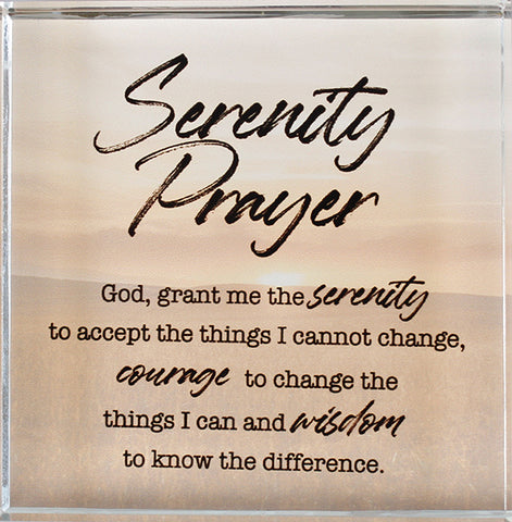 Serenity Prayer Verse - Glass Block Paperweight-glass paperweight-Serenity Gifts