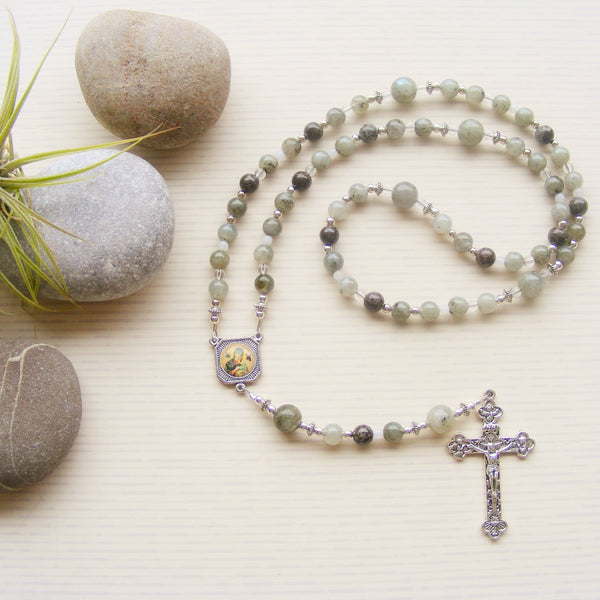 Handmade Rosary - Labradorite - Our Lady of Perpetual Help - 6mm-Rosary Beads-Serenity Gifts