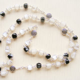 Handmade Chain Link Rosary - White and Black Glass-Rosary Beads-Serenity Gifts