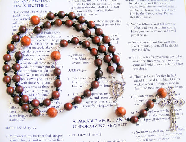 Holy Mother Rosary - Cherry Brown Wooden Bead-Rosary Beads-Serenity Gifts