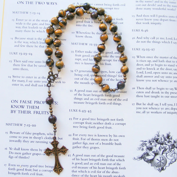 Handmade Anglican Rosary - Tiger Eye-Jewellery-Serenity Gifts