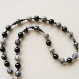 Handmade Anglican Rosary - Spider Web Jasper and Black Onyx-Jewellery-Serenity Gifts