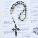 Handmade Anglican Rosary - Spider Web Jasper and Black Onyx-Jewellery-Serenity Gifts