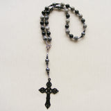 Handmade Anglican Rosary - Spider Web Jasper and Black Onyx-Jewellery-Serenity Gifts