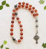 Handmade Anglican Rosary - Synthetic Amber and Hematite-Jewellery-Serenity Gifts