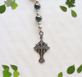 Handmade Anglican Rosary - Synthetic Amber and Hematite-Jewellery-Serenity Gifts