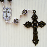 Handmade Anglican Rosary - Unique Centre - Black Marble-Rosary Beads-Serenity Gifts