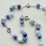 Handmade Anglican Rosary - Unique Centre - Blue Gemstones-Jewellery-Serenity Gifts