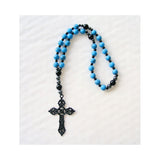 Handmade Anglican Rosary - Blue /Black Marble Effect-Christian Rosary-Serenity Gifts
