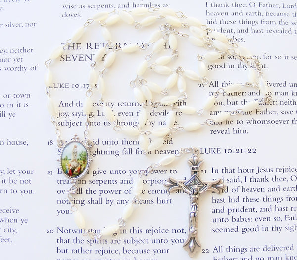 Our Lady of Fatima Rosary-Mother of Pearl Catholic Rosary-Rosary Beads-Serenity Gifts