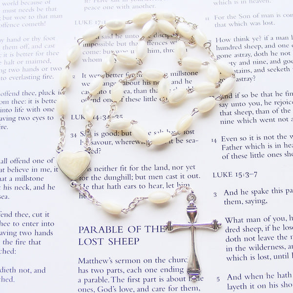Handmade Anglican Rosary - Mother of Pearl