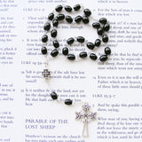 Handmade Anglican Rosary - 6mm Black Glass