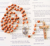 Sacred Heart Wooden Rosary - Brown-Rosary Beads-Serenity Gifts
