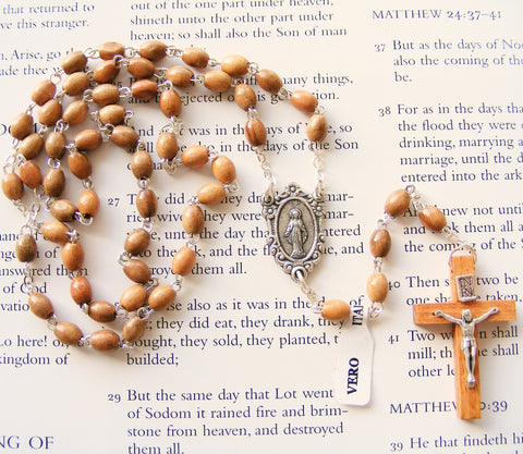 Olive Wood Miraculous Medal Rosary-Rosary Beads-Serenity Gifts